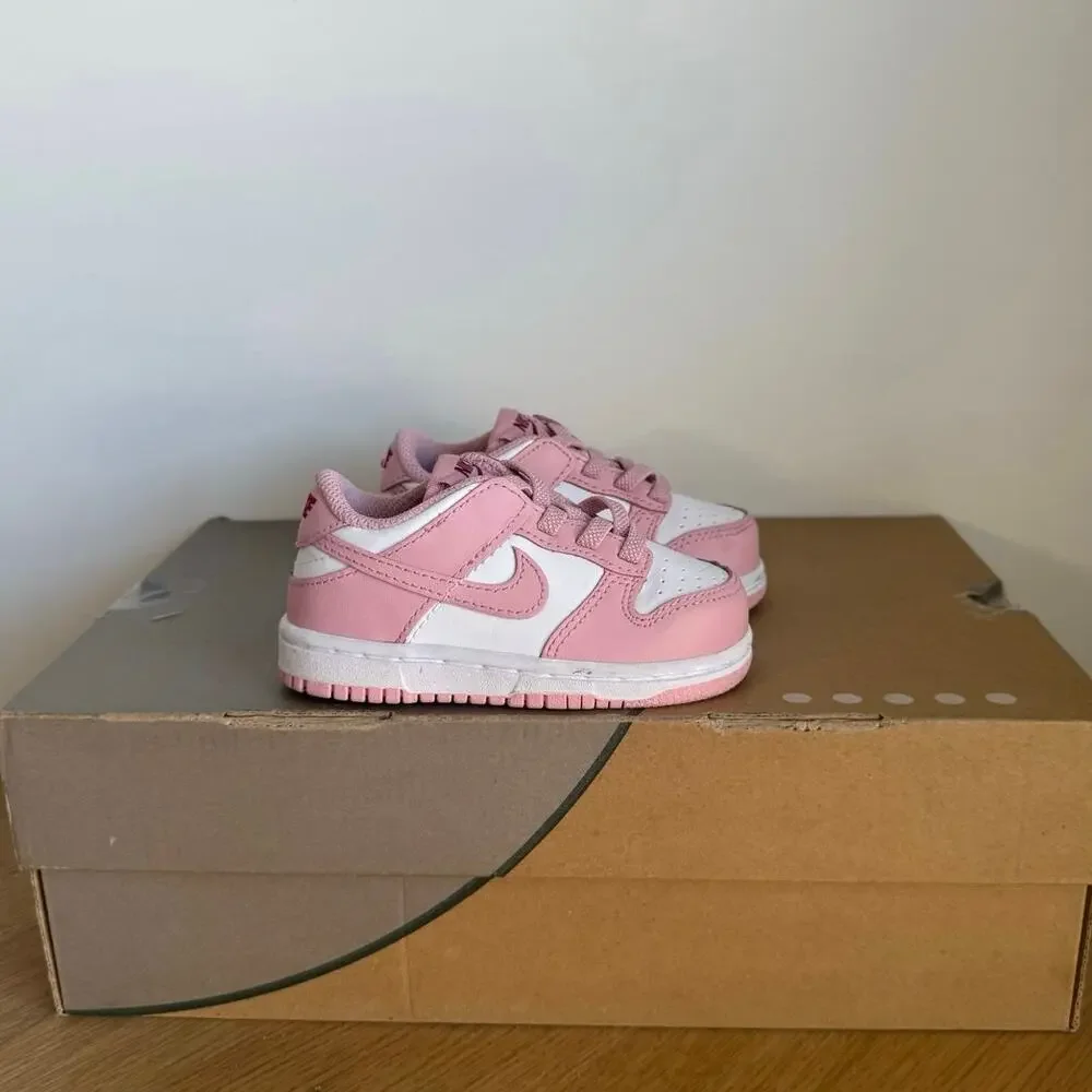 Nike Dunk Low Pink/White Toddler Sneakers- SZ 6 C